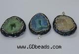 CGP3084 40*50mm - 45*55mm freeform druzy agate pendants