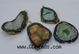 CGP3085 40*50mm - 45*55mm freeform druzy agate pendants