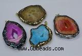 CGP3089 40*50mm - 50*65mm freeform druzy agate pendants