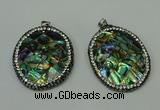 CGP309 35*45mm oval abalone shell pendants wholesale