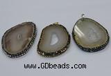 CGP3090 40*50mm - 50*60mm freeform druzy agate pendants