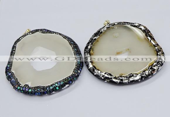 CGP3092 65*75mm - 75*85mm freeform druzy agate pendants