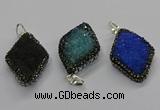 CGP3103 25*40mm diamond druzy agate pendants wholesale