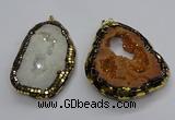 CGP3117 30*45mm - 40*55mm freeform druzy agate pendants