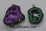 CGP3119 30*45mm - 40*55mm freeform druzy agate pendants