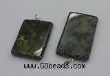 CGP3151 35*50mm - 40*60mm rectangle labradorite gemstone pendants