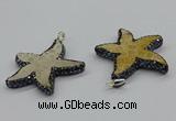 CGP3153 45*50mm starfish fossil coral pendants wholesale