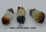 CGP3208 25*45mm - 28*50mm nuggets citrine gemstone pendants