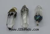 CGP3218 12*55mm - 15*45mm sticks white crystal pendants