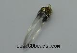 CGP3221 12*45mm - 15*55mm sticks white crystal pendants