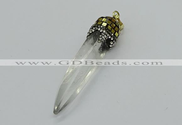 CGP3221 12*45mm - 15*55mm sticks white crystal pendants