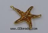 CGP3231 55*58mm starfish druzy agate pendants wholesale