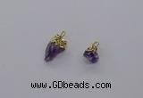 CGP3266 8*12mm - 10*14mm faceted nuggets amethyst pendants