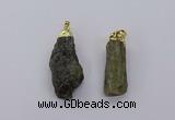 CGP3268 15*40mm - 20*55mm nuggets green kyanite pendants