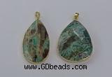 CGP3278 30*45mm - 35*50mm faceted teardrop ocean agate pendants