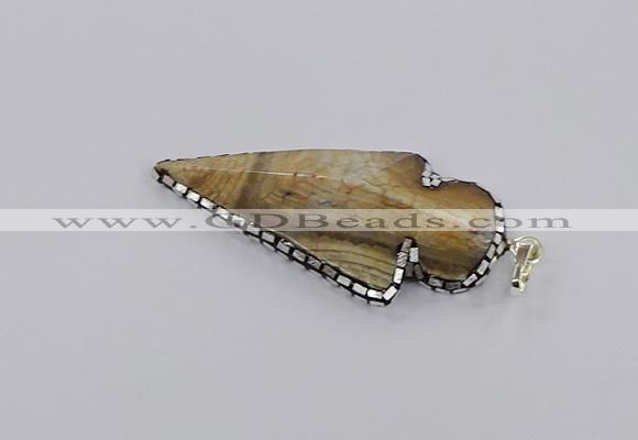 CGP3286 25*55mm - 28*55mm arrowhead agate pendants wholesale