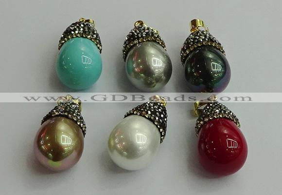 CGP329 15*25mm - 15*30mm teardrop pearl shell pendants wholesale