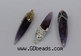 CGP3368 15*50mm - 16*65mm sticks amethyst gemstone pendants