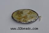 CGP3405 35*50mm faceted oval agate pendants wholesale