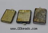 CGP3423 35*60mm - 40*50mm rectangle fossil coral pendants