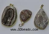 CGP3428 25*40mm - 35*55mm freeform crazy lace agate pendants