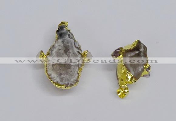 CGP3437 20*25mm - 22*40mm freeform druzy agate pendants wholesale