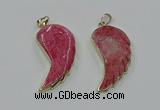 CGP3494 22*45mm - 25*50mm wing-shaped fossil coral pendants