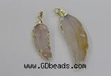 CGP3513 20*45mm - 25*65mm wing-shaped agate pendants