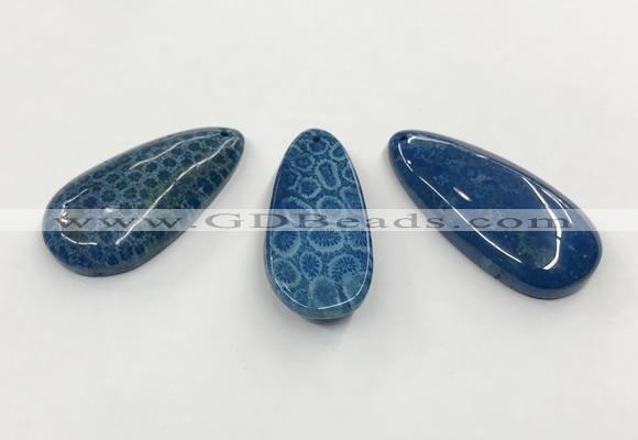 CGP3547 23*50mm - 27*55mm flat teardrop chrysanthemum agate slab pendants