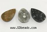 CGP3559 32*48mm - 40*60mm flat teardrop ocean agate slab pendants