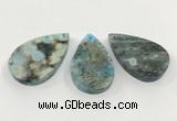 CGP3560 30*50mm - 35*55mm flat teardrop ocean agate slab pendants