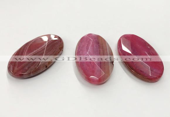 CGP3569 32*50mm faceted oval agate pendants wholesale