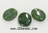 CGP3578 40*50mm faceted oval agate pendants wholesale