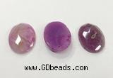 CGP3582 32*45mm faceted oval agate pendants wholesale