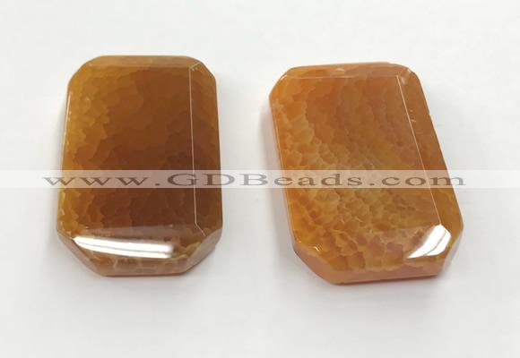 CGP3596 35*55mm faceted octagonal agate pendants wholesale