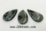 CGP3610 30*50mm - 35*55mm flat teardrop kambaba jasper pendants