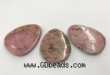 CGP3622 40*55mm - 42*52mm flat teardrop rhodochrosite gemstone pendants