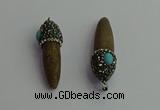 CGP409 10*45mm - 15*50mm bullet sea urchin shell pendants