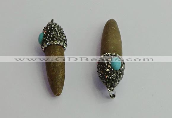 CGP409 10*45mm - 15*50mm bullet sea urchin shell pendants