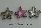 CGP509 35*35mm star crystal glass pendants wholesale