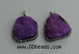 CGP592 25*40mm - 30*45mm freeform druzy agate gemstone pendants