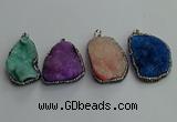 CGP598 25*40mm - 30*45mm freeform druzy agate gemstone pendants