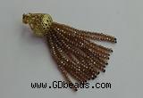 CGP674 2*3mm faceted rondelle handmade chinese crystal tassel pendants