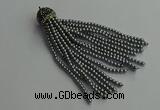 CGP679 3mm round handmade glass beaded tassel pendants wholesale