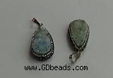 CGP706 16*28mm flat teardrop druzy agate pendants wholesale