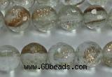 CGQ24 15.5 inches 8mm faceted round gold sand quartz beads