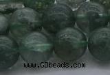 CGQ515 15.5 inches 14mm round matte imitation green phantom quartz beads