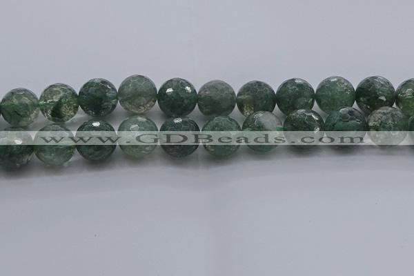 CGQ527 15.5 inches 18mm faceted round imitation green phantom quartz beads