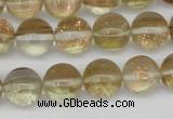 CGQ60 15.5 inches 8mm round gold sand quartz beads wholesale