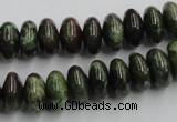 CGR05 16 inches 6*12mm rondelle green rain forest stone beads wholesale